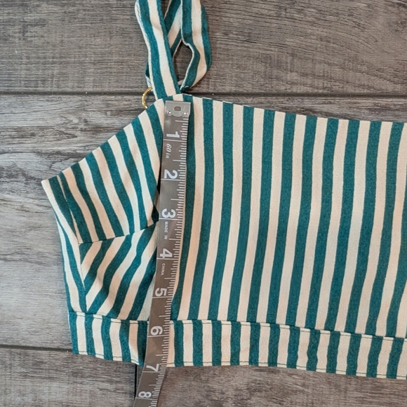 Flynn Skye Green and White Fitted Crop Tank Top - Picture 9 of 9